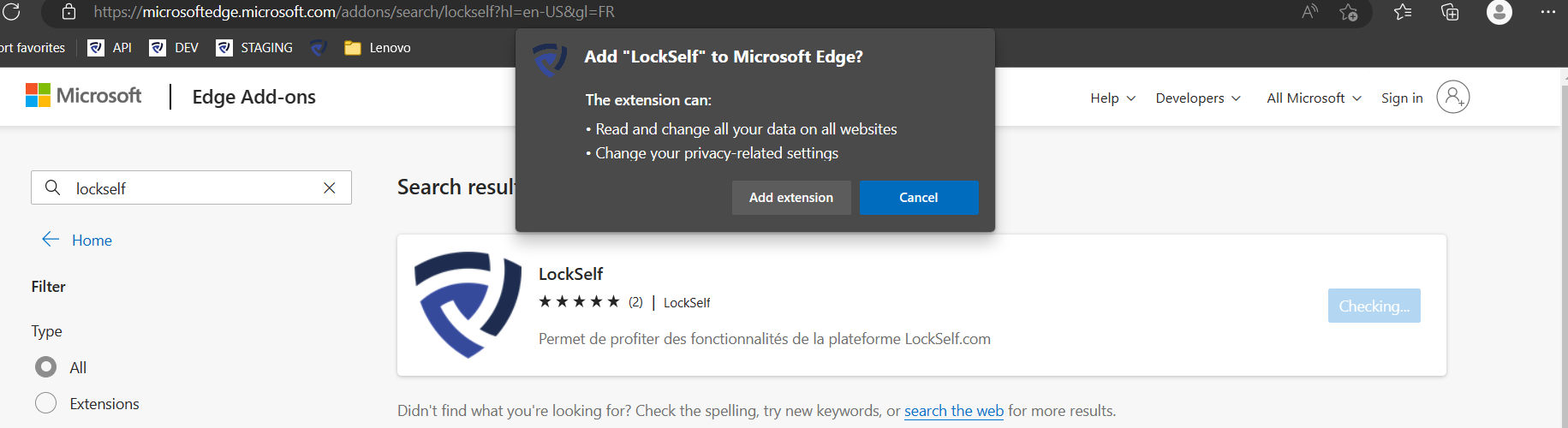 Download Edge extension – LockSelf Support