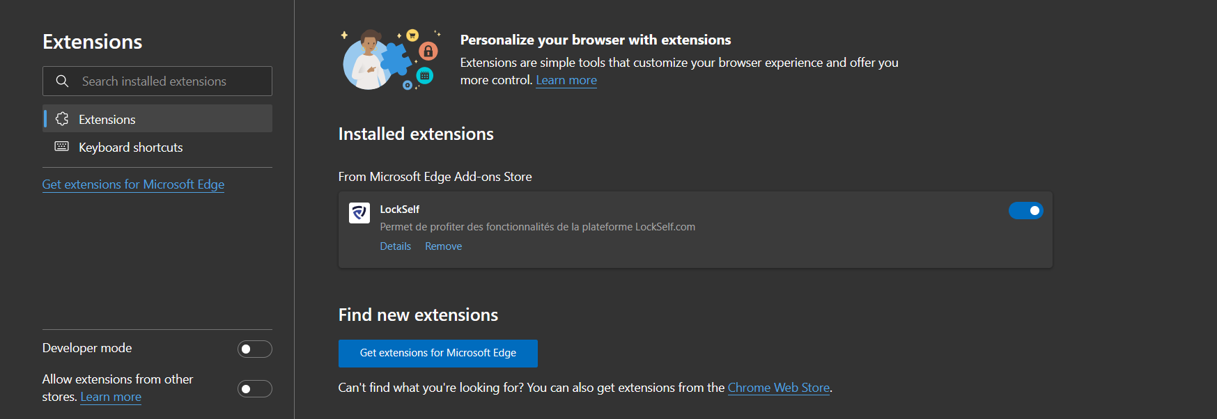 Download Edge extension – LockSelf Support